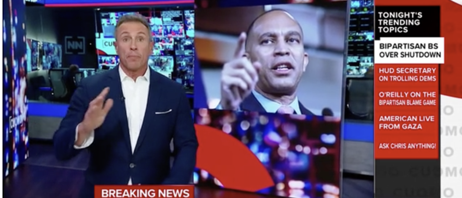 Chris Cuomo Drops Fact Check On Hakeem Jeffries Over Government Shutdown Claim